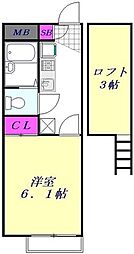 レオパレスオンダ 1Kの間取図画像