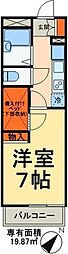 レオパレスベータ 1Kの間取図画像