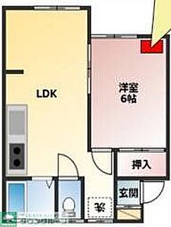 VANハイム 1LDKの間取図画像