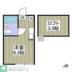 キャピタル八柱 ワンルームの間取図画像