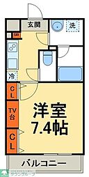 LEVICIA BLDG.III 1Kの間取図画像