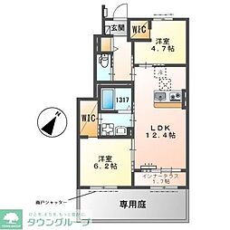 八潮市伊勢野新築アパート 2LDKの間取図画像