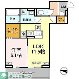ソレイユ・イースト 1LDKの間取図画像