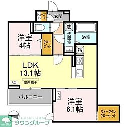 ソレイユ・イースト 2LDKの間取図画像