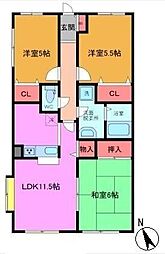 ラ・メール 3LDKの間取図画像