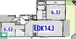アルタス北国分 2LDKの間取図画像