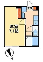 LUXIA松戸 1Kの間取図画像