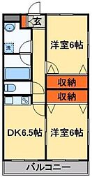 ファストラフィーヌ 2DKの間取図画像