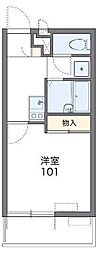 東武東上線 坂戸駅 徒歩9分の賃貸マンション 2階1Kの間取り