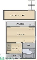 JR八高線 毛呂駅 徒歩11分の賃貸アパート 2階ワンルームの間取り