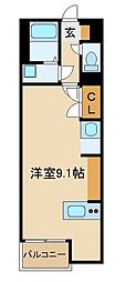 東武東上線 北坂戸駅 徒歩10分の賃貸アパート 2階ワンルームの間取り