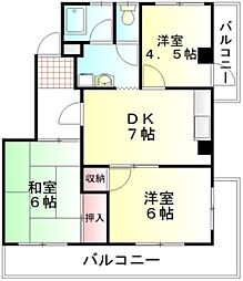 東武東上線 坂戸駅 徒歩1分の賃貸マンション 3階3LDKの間取り