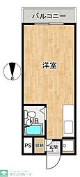 東武越生線 東毛呂駅 徒歩5分の賃貸マンション 3階1Kの間取り