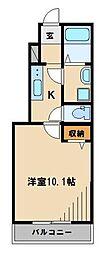東武越生線 東毛呂駅 徒歩10分の賃貸アパート 1階1Kの間取り