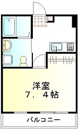 東武東上線 鶴ヶ島駅 徒歩7分の賃貸アパート 2階1Kの間取り
