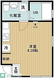 東武東上線 上福岡駅 徒歩8分の賃貸アパート 3階ワンルームの間取り