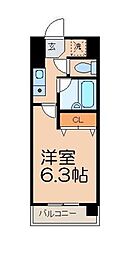 東武東上線 坂戸駅 徒歩3分の賃貸マンション 4階1Kの間取り