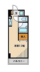 東武東上線 川越駅 徒歩3分の賃貸マンション 7階ワンルームの間取り