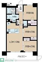 西武新宿線 本川越駅 徒歩11分の賃貸マンション 1階3LDKの間取り