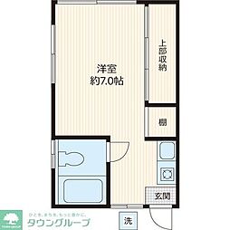 JR八高線 毛呂駅 徒歩15分の賃貸アパート 2階ワンルームの間取り