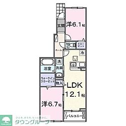東武東上線 若葉駅 バス15分 南戸守下車 徒歩1分の賃貸アパート 1階2LDKの間取り