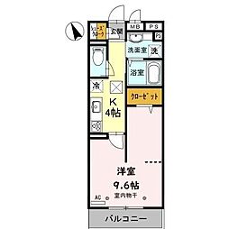 東武東上線 北坂戸駅 徒歩3分の賃貸アパート 1階1Kの間取り