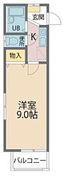 ポルシェ鶴ヶ島 1Kの間取図画像