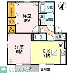 エスペランサ 2DKの間取図画像