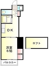 M-PLAZA8坂戸 1DKの間取図画像