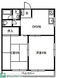 瀬戸ハイツ 2DKの間取図画像