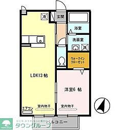 オークガーデンM 1LDKの間取図画像
