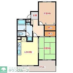サンシティーバル 2LDKの間取図画像