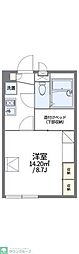 レオパレスプラチナ 1Kの間取図画像