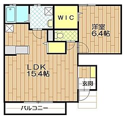 エトワール 1LDKの間取図画像