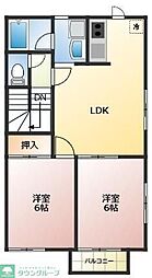 シャン・ルテ1 2LDKの間取図画像