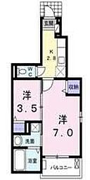 シャンティーレイク 2Kの間取図画像