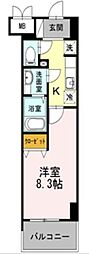 JR中央線 豊田駅 徒歩4分の賃貸マンション 6階1Kの間取り