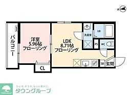 立川セイワレジデンスII 1階1LDKの間取り