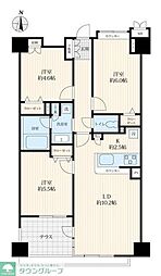 京王線 分倍河原駅 徒歩9分の賃貸マンション 1階3LDKの間取り