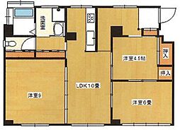 西武拝島線 武蔵砂川駅 徒歩6分の賃貸マンション 1階3LDKの間取り