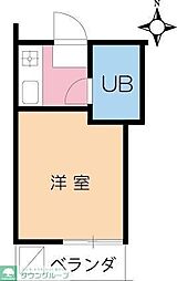 西武拝島線 武蔵砂川駅 徒歩22分の賃貸アパート 2階1Kの間取り