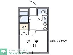 西武拝島線 西武立川駅 徒歩8分の賃貸アパート 1階1Kの間取り
