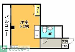 JR南武線 西国立駅 徒歩10分の賃貸マンション 3階1Kの間取り