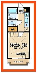 京王線 多磨霊園駅 徒歩8分の賃貸マンション 1階1Kの間取り