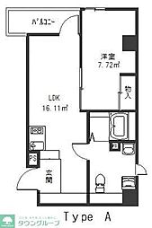 多摩都市モノレール 立川北駅 徒歩2分の賃貸マンション 4階1LDKの間取り