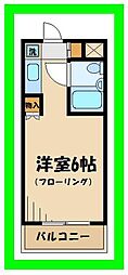 エバーグレイス分倍 3階ワンルームの間取り