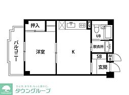 ラ・ファイナマンション 103 1階1DKの間取り