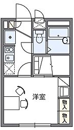 レオパレスマエハラキミヨイ 2階1Kの間取り