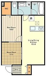 エコリビングステージ上北台　北棟 1階1LDKの間取り
