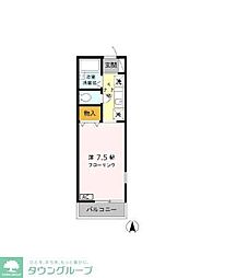 JR中央線 東小金井駅 徒歩10分の賃貸アパート 1階1Kの間取り